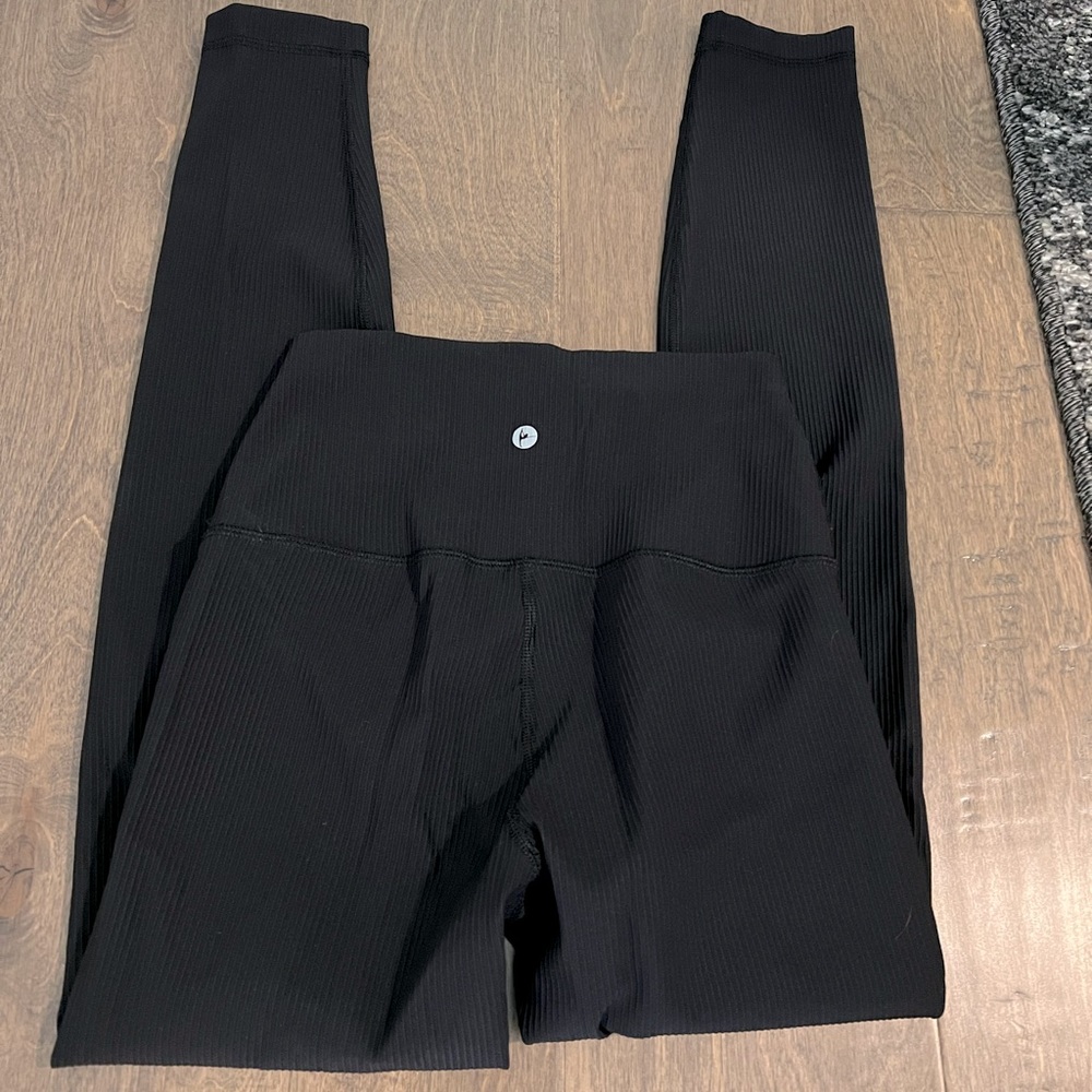 Black Ribbed Leggings